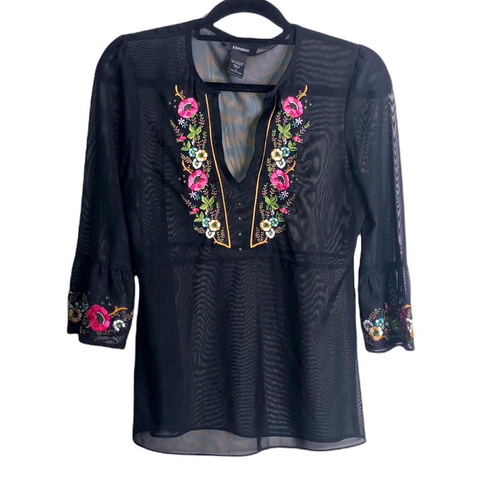 Women’s Express Sheer Floral Blouse